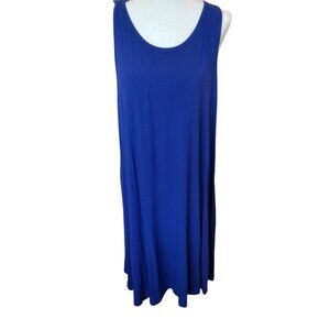 A New Day Tank Shirt Dress Size XL Womens Solid Blue Casual Beach Vacation